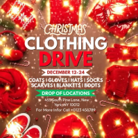 Red Maximalist Clothing Drive Instagram Post template