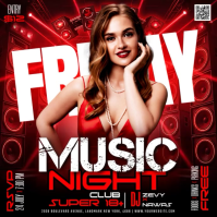 Red Maximalist Club Night Event Instagram Post Video Instagram-opslag template