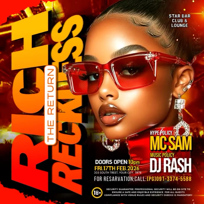 Copy of Red Maximalist Club Party Video Ad Instagram Post | PosterMyWall