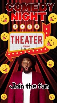 Red Maximalist Comedy Night Show Instagram Reel template