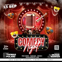 Red Maximalist Comedy Night Standup Premium Ad Instagram Post template