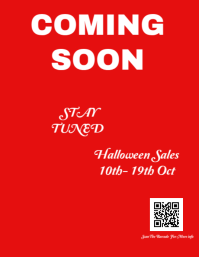 Red Maximalist Coming Soon Soon Sales  Flyer (us Letter) template