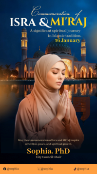 Red Maximalist Commemoration Of Isra And Mi'raj  Instagram Story template