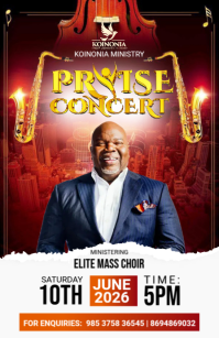 Red Maximalist Concert Half Page Wide template