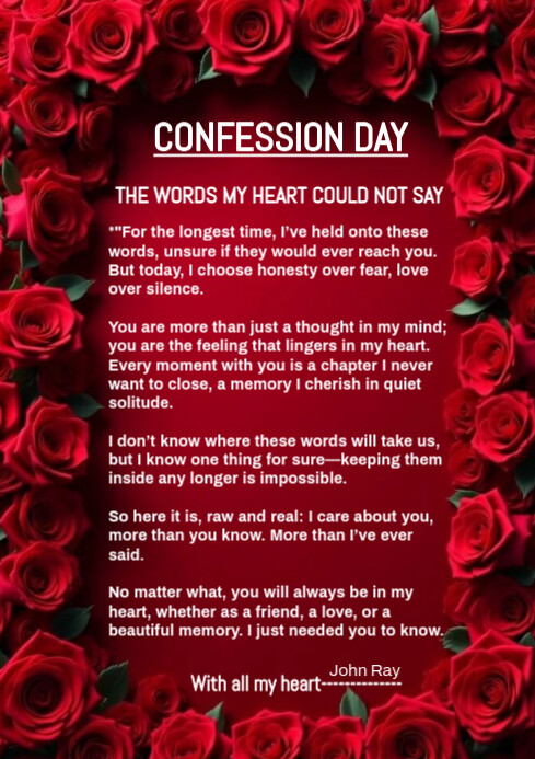 Red Maximalist Confession Day  A4 template