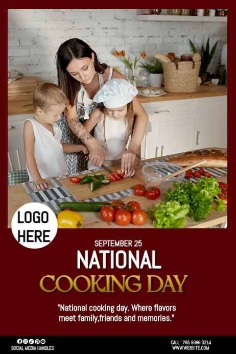Plantilla de Red Maximalist Cooking Day Poster | PosterMyWall