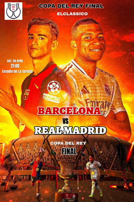 Copie de Red Maximalist Copa Del Rey Final Posters Barcelona Vs Real ...