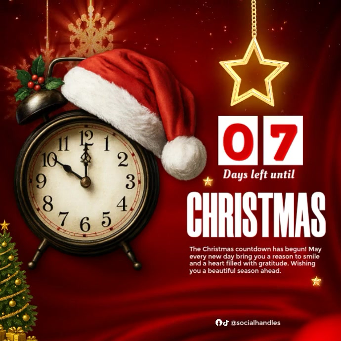 Red Maximalist Countdown To Christmas Celebration Instagram Post ...