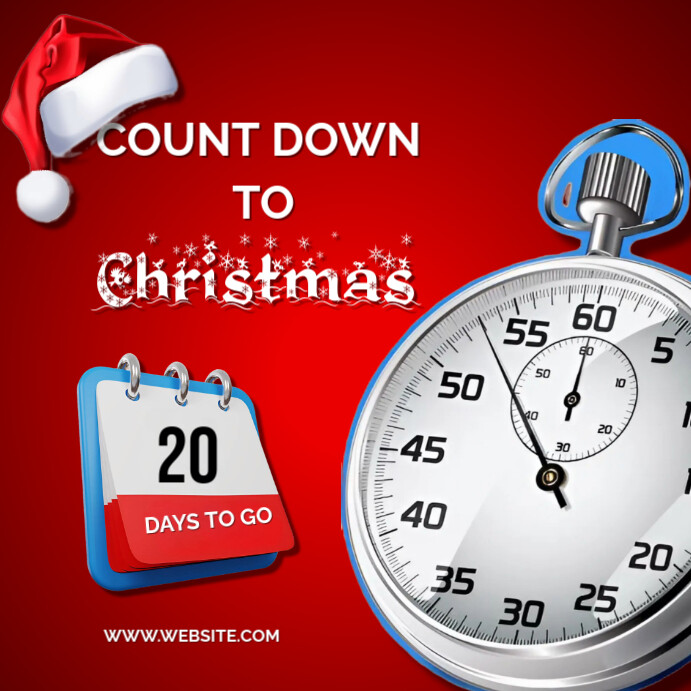 Red Maximalist Countdown To Christmas Instagram Post Template ...
