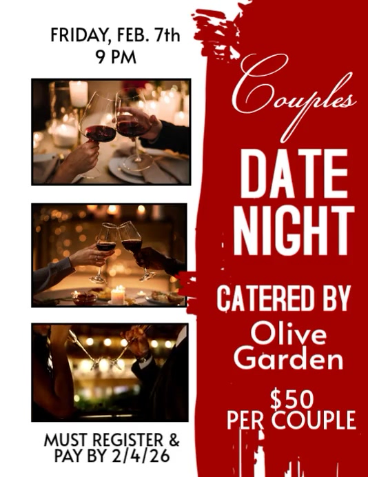 Red Maximalist Couples Date Night Flyer (us Letter) Template | PosterMyWall