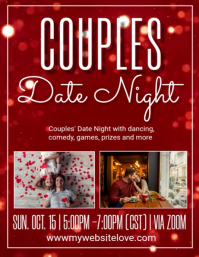 Red Maximalist Couples Date Night Flyer Flyer (us Letter) template
