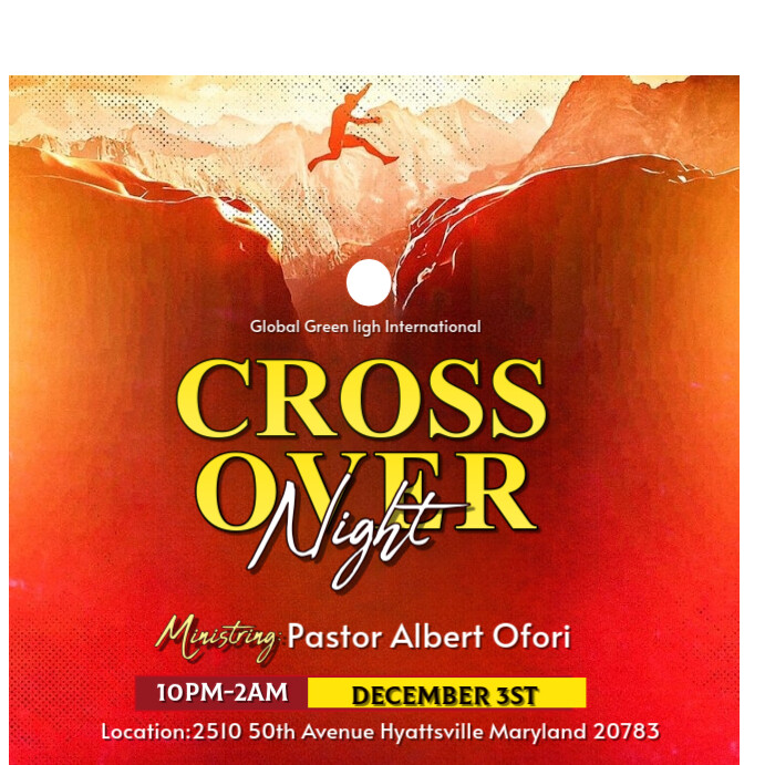 Copy of Red Maximalist Cross Over Night Church Service 2024 Instagram ...