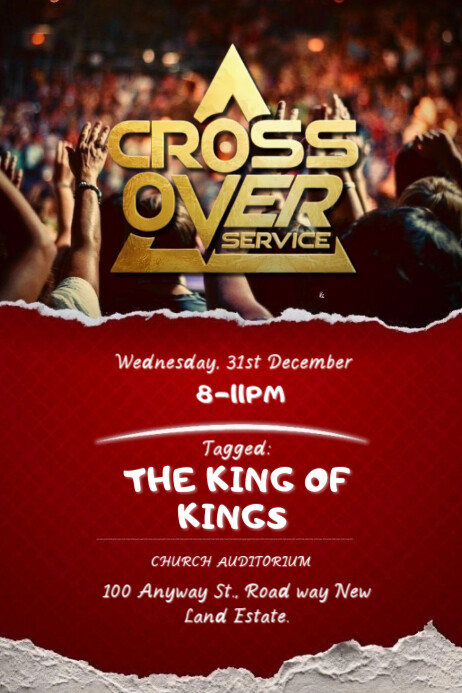 Red Maximalist Crossover Service Banner 4' × 6' Template | PosterMyWall