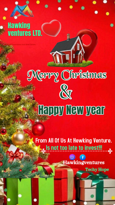 Red Maximalist Customizable Merry Christmas Instagram Post For Realtor, Real Estate  Instagram Story Indaba yaku-Instagram template