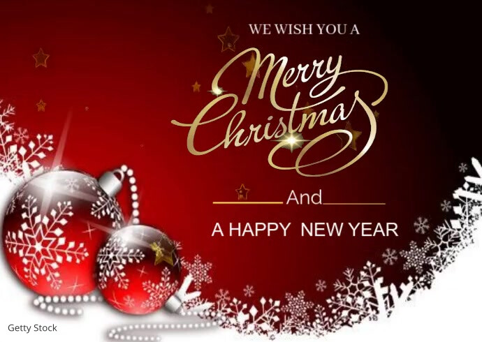 Plantilla de Red Maximalist Dark Red Merry Christmas And A Happy New ...