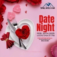 Red Maximalist Date Night Invitation Ad Instagram Post Instagram-bericht template