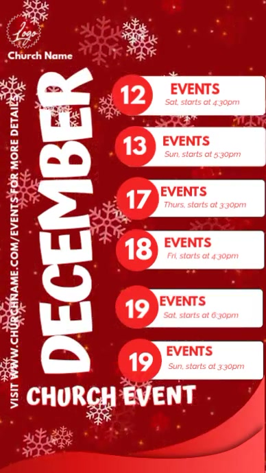 Plantilla de Red Maximalist December Church Events Instagram Reel ...