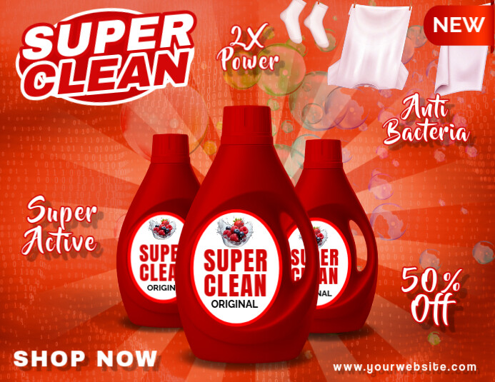 Red Maximalist Detergent Flyer (us Letter) Template PosterMyWall