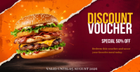 Red Maximalist Discount Voucher Facebook Group Cover Photo#BurgerGiftVoucher #BurgerVoucher #BurgerG template