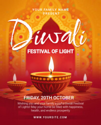 Red Diwali Festival Celebration Instagram Portrait Template