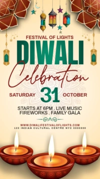 Red Maximalist Diwali Instagram Story template