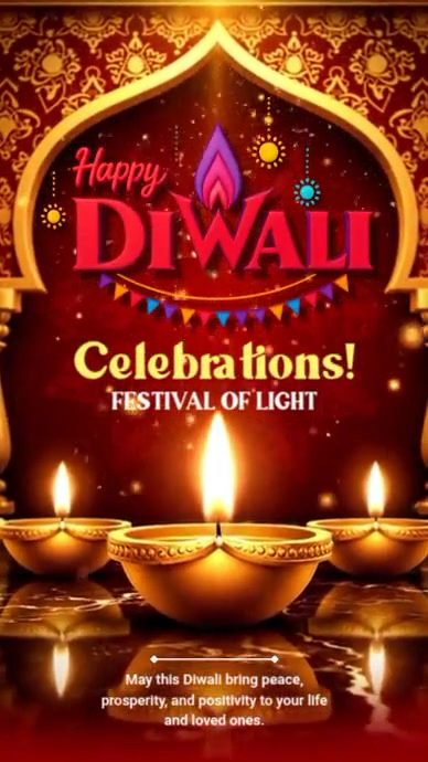Red Maximalist Diwali Instagram Story Template | PosterMyWall