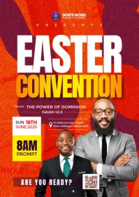 Red Maximalist Easter Convention Poster  A2 template