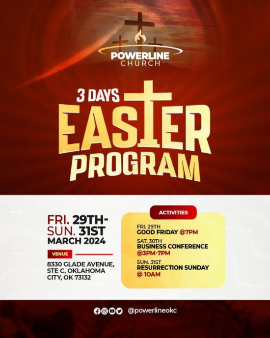 Copy of Red Maximalist Easter Day Church Program Flyer Instagram ...