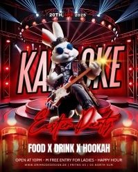 Red Maximalist Easter Karaoke Instagram Portrait template
