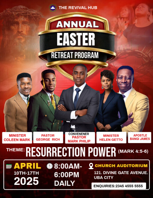 Red Maximalist Easter Template  Flyer (us Letter)