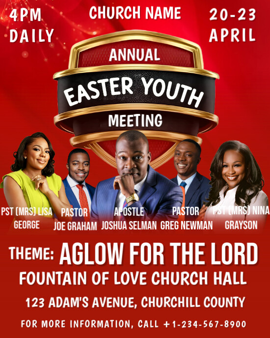 Copy of Red Maximalist Easter Youth Event Instagram Portrait | PosterMyWall