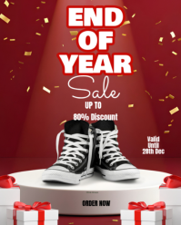 Red Maximalist End Of Year Sale Instagram Portrait template