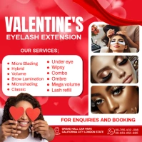 Red Maximalist Eyelash Extensions Valentine's Promotion Template Instagram Post Instagram-Beitrag