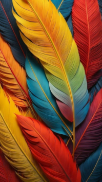 Red Maximalist Feather Art WhatsApp Status template