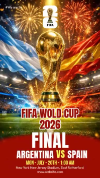 Red Maximalist FIFA World Cup Final Instagram Story Video template