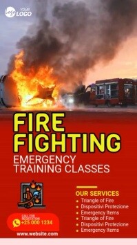 Red Maximalist Fire Fighting Instagram Story template