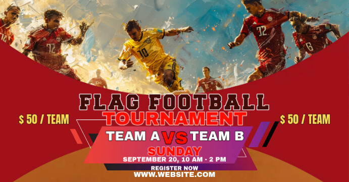 Red Maximalist Flag Football Facebook Event Cover Facebook Event Cover Ikhava Yomcimbi WeFacebook template