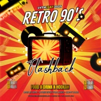 Red Maximalist Flashback Party  Instagram Post Instagram-bericht template