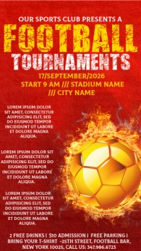 Red Maximalist Football Tournament Instagram Story template