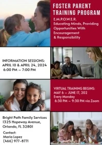 Red Maximalist Foster Parent Training  A4 template