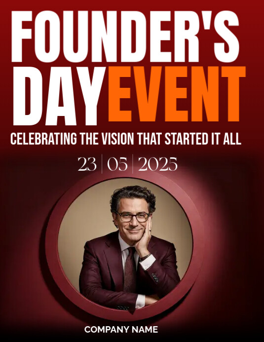 Red Maximalist Founder's Day Event Flyer (us Letter) 传单(美国信函) template