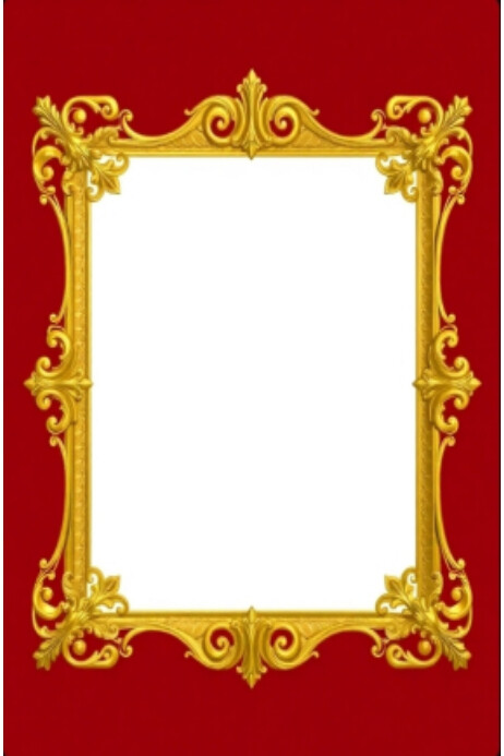 Red Maximalist Frame Template  Poster