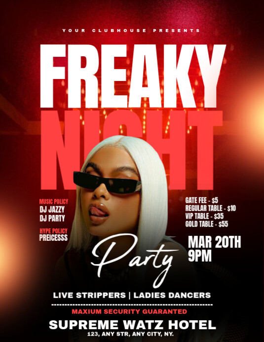 Copy of Red Maximalist Freaky Night Party Event Flyer (us Letter ...