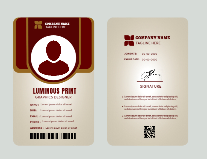 Red Maximalist Free Printable Id Cards Flyer (us Letter) Template ...