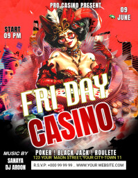 Red Maximalist Fri Day Casino Flyer (us Letter) template