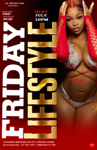 Red Maximalist Friday Lifestyle  Half Page Wide template