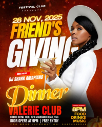 Red Maximalist Friendsgiving Dinner Party  Instagram Portrait template