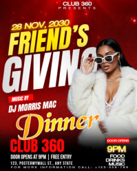 Red Friendsgiving Event Instagram Portrait Template