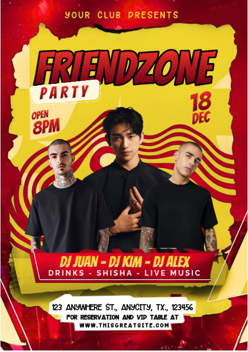 Copy of Red Maximalist Friendzone Party A4 | PosterMyWall