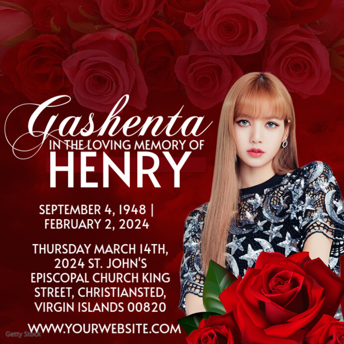 Red Maximalist Funeral Flyer Instagram Post Template | PosterMyWall